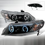06-Up Honda Civic 4D Projector Headlight Black