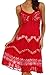 Sakkas Jolie Batik Embroidered Adjustable Spaghetti Strap Dress