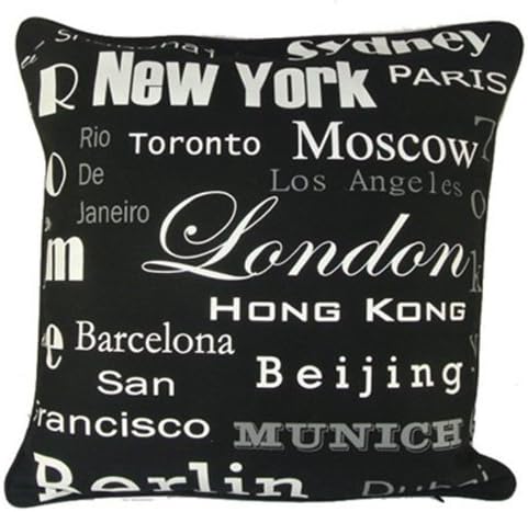 Modern Black New York Hot Cities Decorative Pillow Case Art Cushion Cover Sham