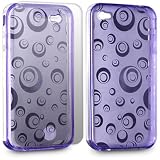 SPIRAL GEL CASE FOR TPS_IPHONE 4: PURPLE, W/LCD GUARD