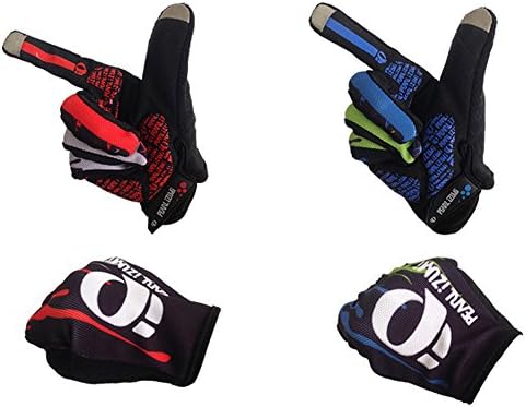 Mysun Unisex Windproof Silica Gel Sports Gloves Full Finger Outdoor Cycling Gloves Screen Touchable Gloves-Blue