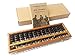 Vintage Style Wooden Abacus Chinese Calculator, Reset Button - 13 Column