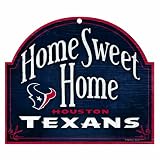 NFL Houston Texans 10-by-11 inch Wood "Home Sweet Home" Sign