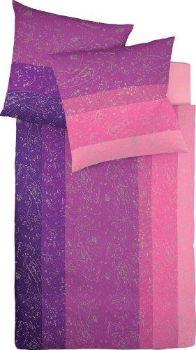 fleuresse Z&uuml;rich Satinbettw&auml;sche mit Rei&szlig;verschluss beere 135/200 + 80/80 cm