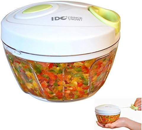 Powerful Manual Pulling Food Chopper,Hand Held Vegetable Chopper/Mincer/Blender to Chop Fruits,Vegetables,Nuts,Herbs,Onions,Garlics for Salsa,Salad,Pesto,Coleslaw,Puree