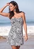 Roamans Plus Size Strapless Twist Front Swimdress