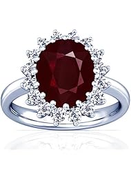 18K White Gold Cushion Cut Ruby Ring With Sidestones (GIA Certificate)