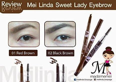 Sweet Lady Eyebrow Pencil Waterproof No.02 Black Brown By Mei Linda Cosmetic