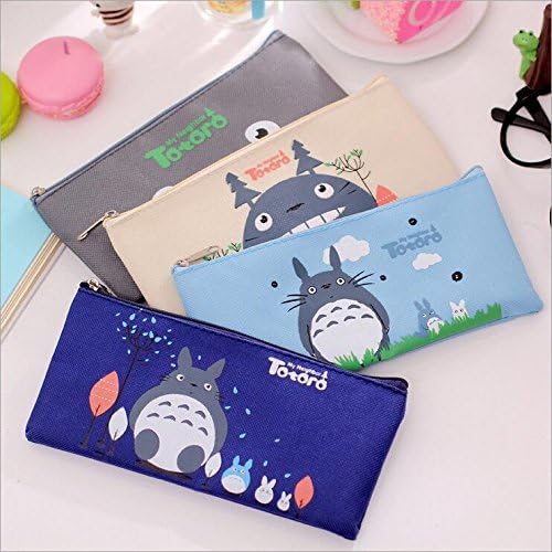 Pencil Bags: Colorful designs, Cartoon Characters, Totoro, Anime and more! (Set of 4 Totoro Pencil Bags)
