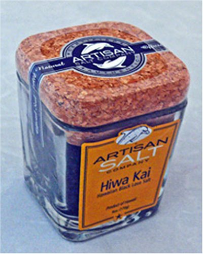 Hiwa Kai Salt(hawaiian Black Lava) Artisan Cork Jar 5 Oz by Salt Works