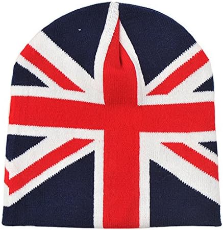 Black Union Jack Beanie Hat Men Women Winter Cap