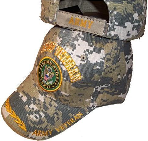 United States Army Veteran Camo Embroidered Baseball Cap USA Vet Seal Hat