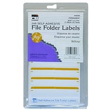 Charles Leonard Inc. File Folder Labels, 0.56 x 3.43 Inches, Yellow, 248/box (45240)