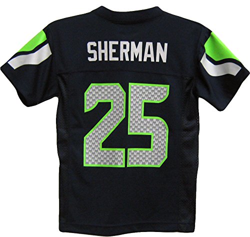 Richard Sherman Seattle Seahawks Navy Blue NFL Youth 2015-16 Season Mid-tier Jersey