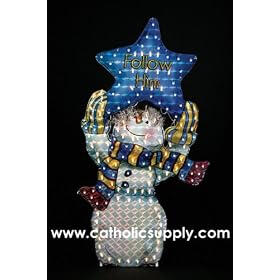 Follow Him Snowman Religious Yard Art for Christmas