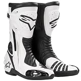 Alpinestars S-MX R Men's Performance/Road Riding Sports Bike Racing Motorcycle Boots - Color: Black/White, Size: 44