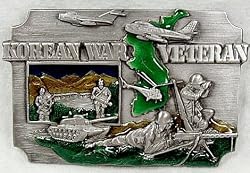 Korean War Veteran Enamel Pewter Buckle