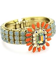 Rodrigo Otazu "DNA" Pacific Opal and Orange Floral Hinged Cuff Bracelet