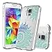 Galaxy S5 Case, SmartLegend Retro Totem Half Mandala Floral Pattern Crystal Clear Acrylic PC Hard Back Cover with TPU Slim Bumper Frame Hybrid Transparent Protective Case for Samsung Galaxy S5 - Clear