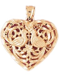 Dazzlers Solid 14k Gold 3D Filigree Heart Charm Pendant Available in three colors from jewelsberry (weights: 7.6 grams only)