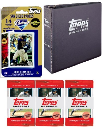 San Diego Padres 2009 Topps MLB Team Set with 3 Ring Binder and 3 Topps Packs