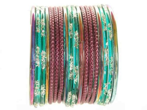 Click here to buy Beachcombers! Ethnic Glass Indian Wedding Bridal Bollywood Bangles Belly Dance Bracelets Set Plum....