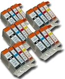 20 Chipped Compatible Canon PGI-5 & CLI-8 Ink Cartridges from 'The Ink Squid'. Fully Compatible with the Canon Pixma iP5200 Printer. 5 x PGI-5Bk (Black); 5 x CLI-8C (Cyan/Blue); 5 x CLI-8M (Magenta/Red); 5 x CLI-8Y (Yellow). The Latest Chips, the Maximum ML Capacity of any Compatible Ink Cartridge. 2 Year Guarantee on all Cartridges.