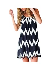Spaghetti Strap Striped Print Backless Cotton Mini Dress 