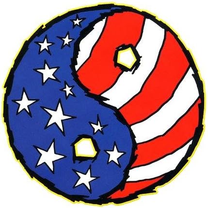 Jeral Tidwell - American Flag Yin Yang - Sticker / Decal