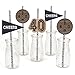 40th Milestone Birthday - Dashingly Aged to Perfection Paper Straw Decor - Birthday Party Striped Decorative Straws - Set of 24