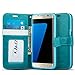 J&D Case Compatible for Galaxy S7 Edge Case, [Wallet Stand] [Slim Fit] Heavy Duty Protective Shock Resistant Flip Cover Wallet Case for Samsung Galaxy S7 Edge Wallet Case - Aqua