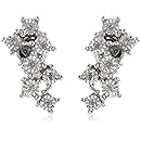 Sterling Silver Diamond-Accented Cluster Post Earrings