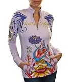 CHRISTIAN AUDIGIER Ed Hardy Platinum Graphic Womens Track Jacket