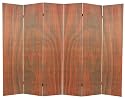 Widest Room Dividers - 6 ft. Wood Grain Design Bamboo Matchstick Floor Screen - Walnut 6 Panels