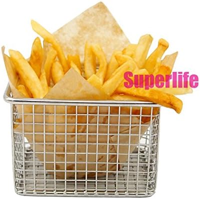 SB009 Stainless Steel Mini Fry Basket Bread Basket Dessert Basket, Present Fried Food, Restaurant Table Serving