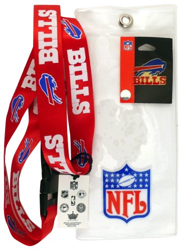 Buffalo Bills Lanyard with Ticket Holder and Logo Pin