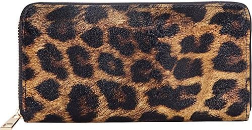 Rebecca &amp; Rifka Leopard Print Zip Around Wallet (Brown/Leopard)