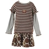 Little Girls Boutique Fall Clothes BROWN ZOO Top Skirt Set MIS-TEE-V-US 4-10