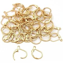 50 Gold Plated Leverback Earrings Earring Findings 13mm