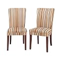 Sasha Upholstered Stripe Fabric Dining Chair - Set of 2