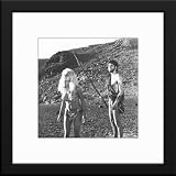 When Dinosaurs Ruled The Earth Custom Framed & Matted B&W Photo (Victoria Vetri Robin Hawdon) Total Size: 20x20 Inches