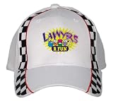 LAWYERS R FUN White Racing Checker Flag Hat / Baseball Cap