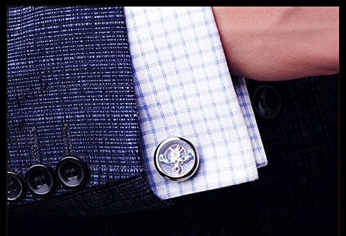 A Pair of Men's Shirt Cufflink Cuff Buttons Watch Movement Abotoaduras