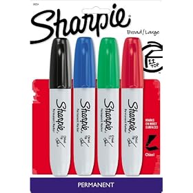Sharpie Chisel Tip Permanent Markers, 4 Colored Markers(38254PP)