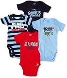 Gerber Baby-boys Newborn Attitude 4 Pack Daddy's All Star Kid Onesie, Assorted, 3-6 Months