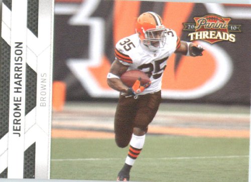 2010 Panini THREADS Football Card #34 Jerome Harrison - Cleveland Browns - NFL Trading Card in Screwdown Case
