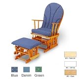 Product details for GLIDER ROCKER - OAK W/ GREEN CUSHION