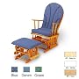 GLIDER ROCKER - OAK W/ GREEN CUSHION