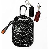 JACKT Emergency Outdoor Survival Kit with Carabiner, 2 Zipper Pulls ~ 40 feet of 550 lb Paracord ~ 24 Essential Survival Tools, with External Compass & Emergency Whistle ~ Great Disaster Pack Addition!