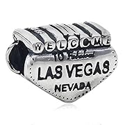 925 Sterling Silver Welcome To Las Vegas Sign Charm Bead 3370